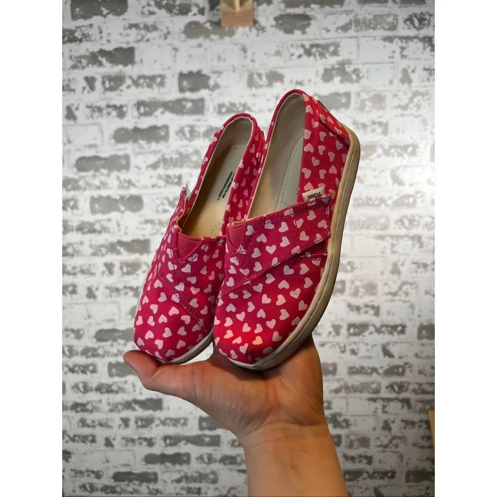 Toms | kids pink heart design shoes toddler size 11